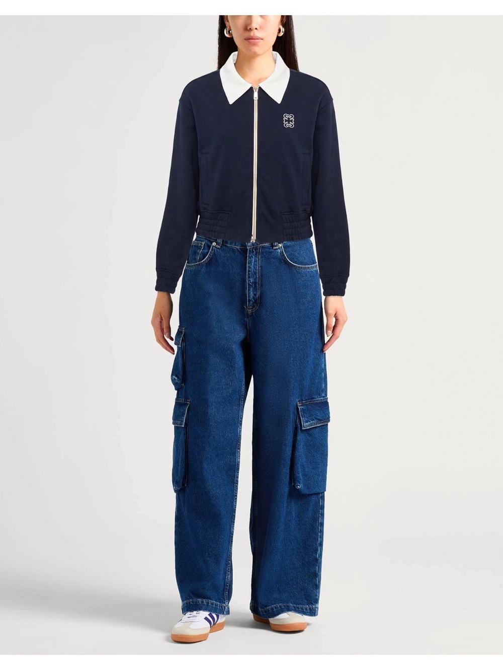 Sandro Women's two tone cropped sweatshirt - Picture 2 of 3